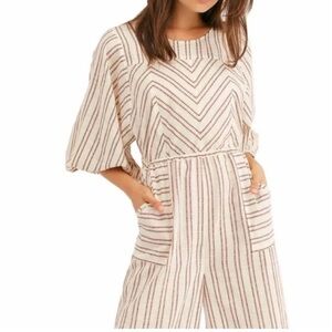 Free People Kenny Striped One-Piece Jumpsuit